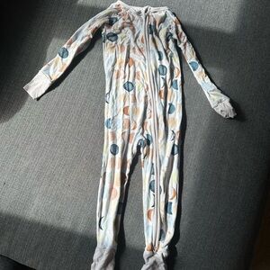 Little Sleepies Kids Pajama Set with Blue and Orange Pattern